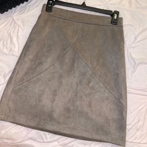 Gray Suede Skirt